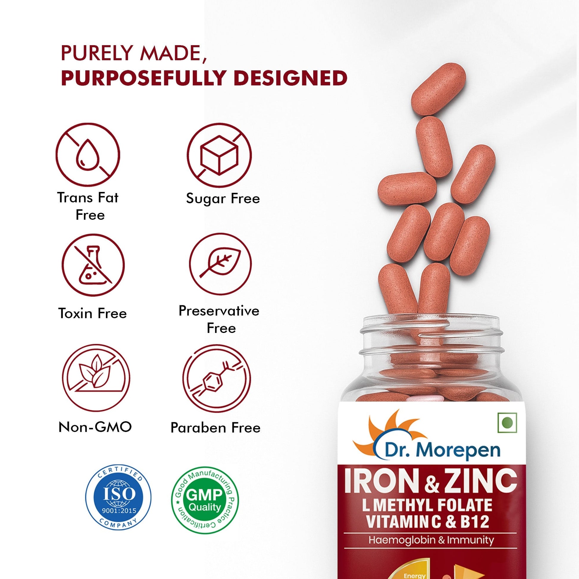 Dr Morpen Iron & Zinc Tablets | Swadesiicart