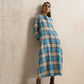 trueBrowns Beige Check Flared Winter Dress | Swadesiicart
