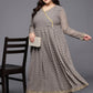 Ahalyaa Plus Size Floral Printed Zari Angrakha Kurta with Palazzos | Swadesiicart
