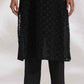 trueBrowns Black Cotton Schiffli Kurta Set | Swadesiicart