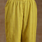trueBrowns Lime Gold Cotton Relax High Slit Kurta Set | Swadesiicart