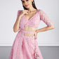 House of Panchhi Pink Net Sequins, Zarkan And Thread Embroidery Lehenga Choli & Dupatta | Swadesiicart
