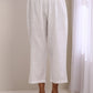 trueBrowns White Slub Texture Sleeveless Flared Kurta Pant Set | Swadesiicart