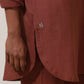 trueBrowns Brown Cotton Linen Kurta Co-Ord Set - Swadesiicart