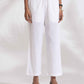 trueBrowns White Cotton Stripe Print Pleated Kurta Set | Swadesiicart