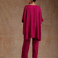 trueBrowns Pink Modal Satin Boxy Fit High-Low Co-Ord Set - Swadesiicart