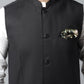 Even Apparels Men's Black Nehru Jacket With Welt Pockets | Swadesiicart