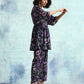 trueBrowns Black Printed Velvet Co-Ord Set - Swadesiicart