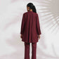 trueBrowns Maroon Dobby Co-ord Set - Swadesiicart