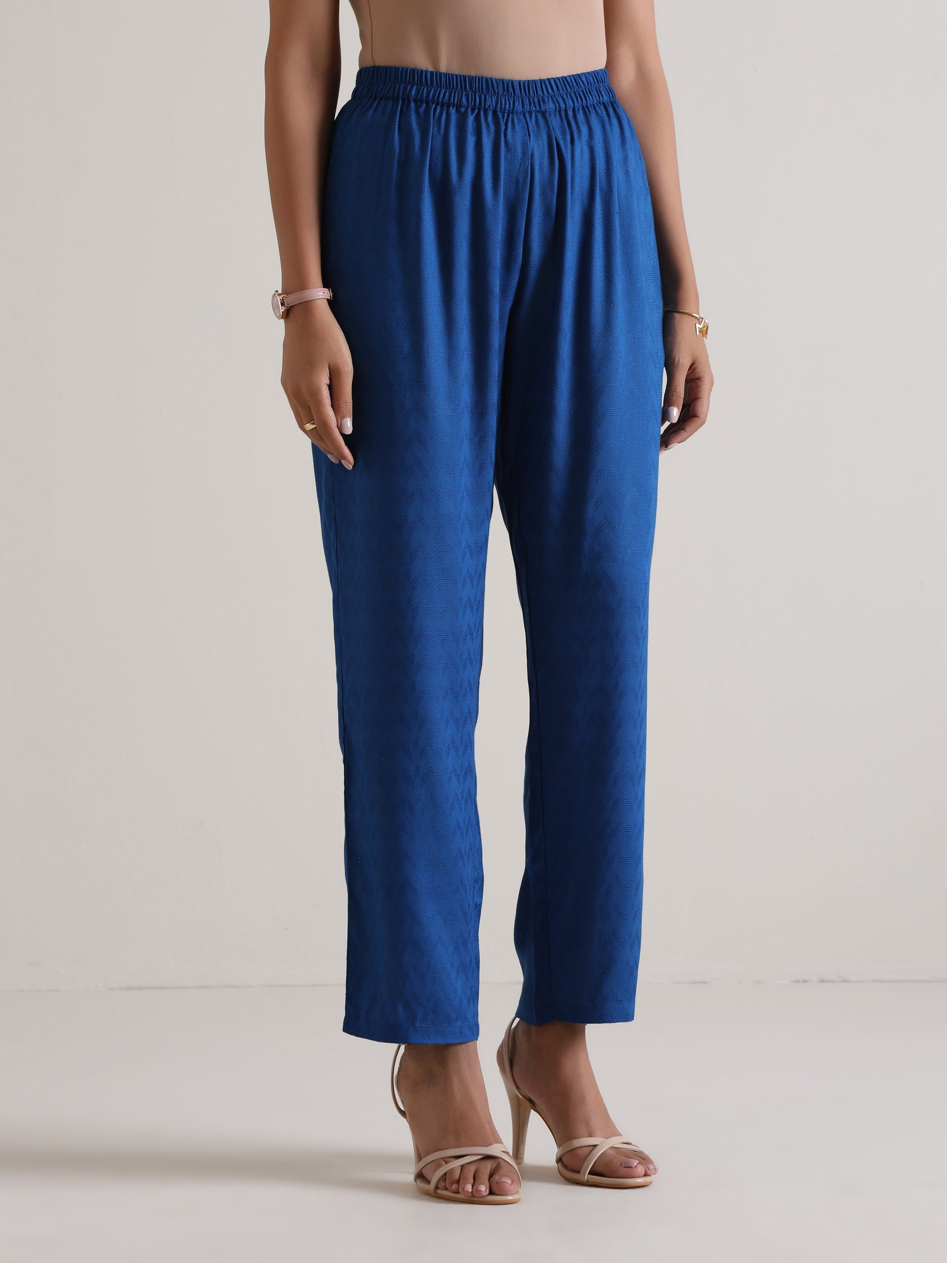 trueBrowns Ink Blue Oversized Round Co-Ord Set - Swadesiicart