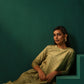 trueBrowns Green Square Viscose Silk Side Gathered Co-ord Set - Swadesiicart