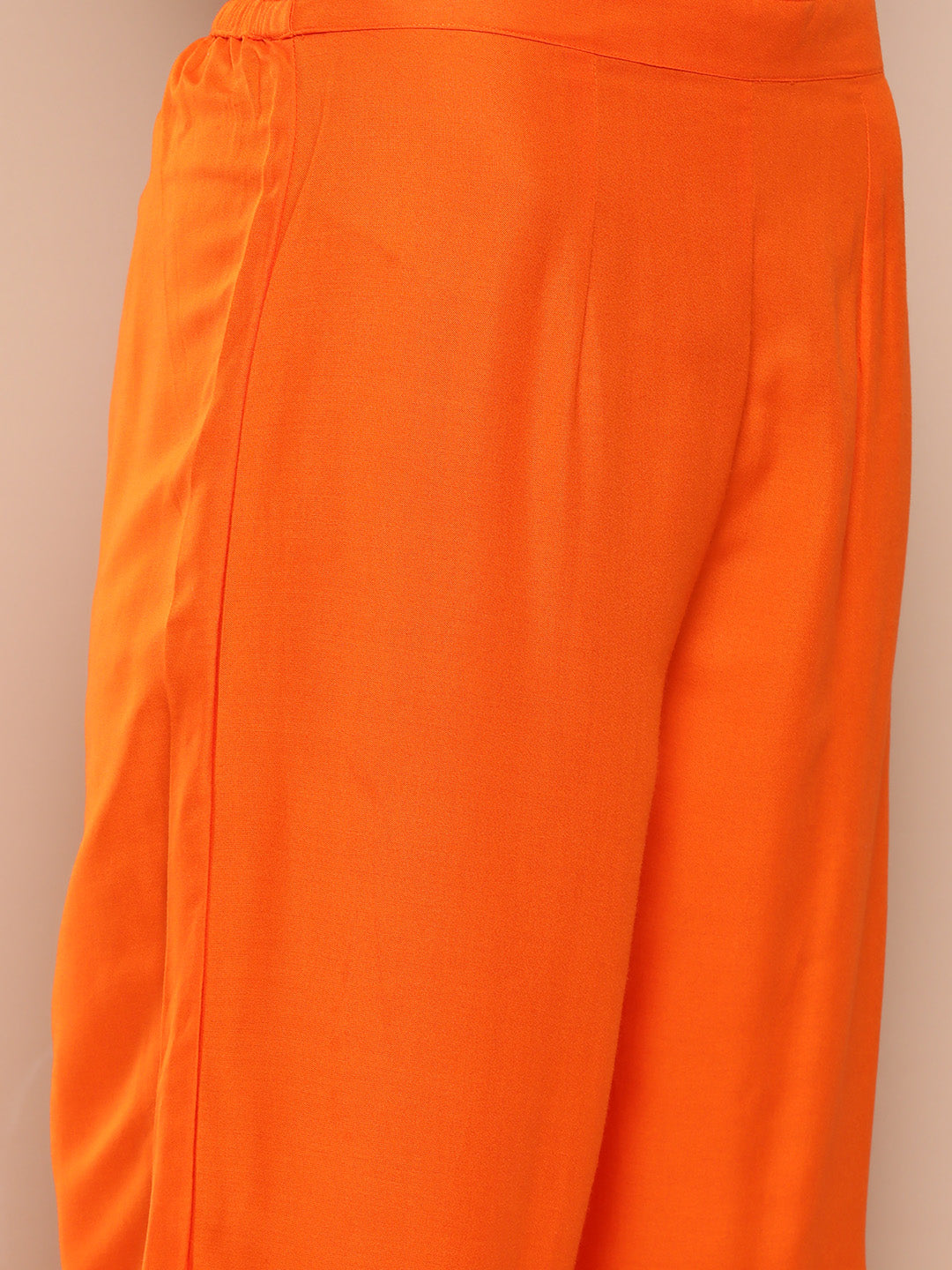 InWeave Women's Orange Mirror Work Aline Strappy Kurta Set Blue Fuchsia Or Dupatta - Swadesiicart
