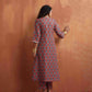 trueBrowns Rust Ajrak Print Slit Kurta Set | Swadesiicart