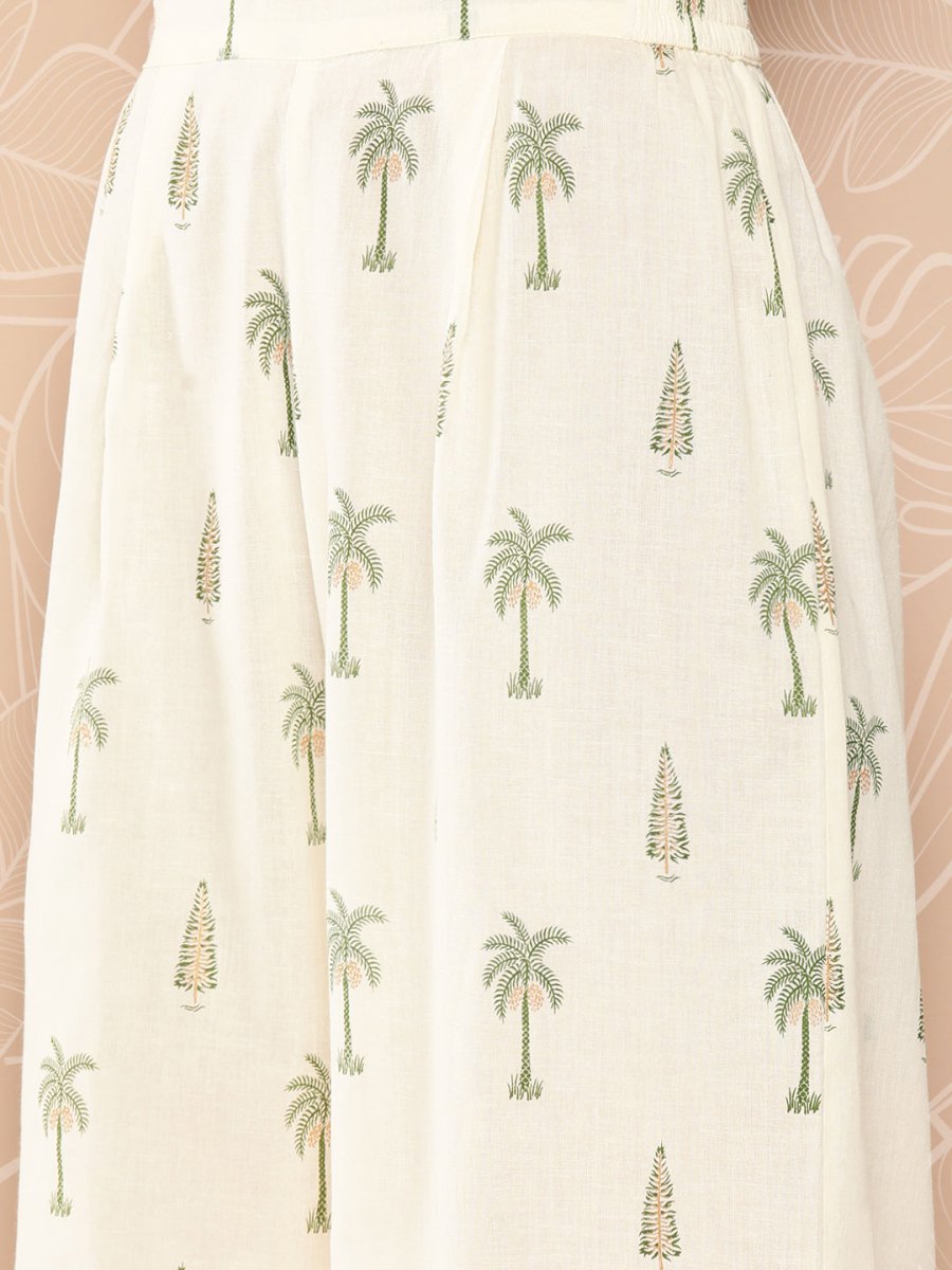 Ahalyaa Printed Cotton Tunic with Palazzos | Swadesiicart