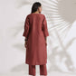 trueBrowns Pink Slub Kurta Set | Swadesiicart