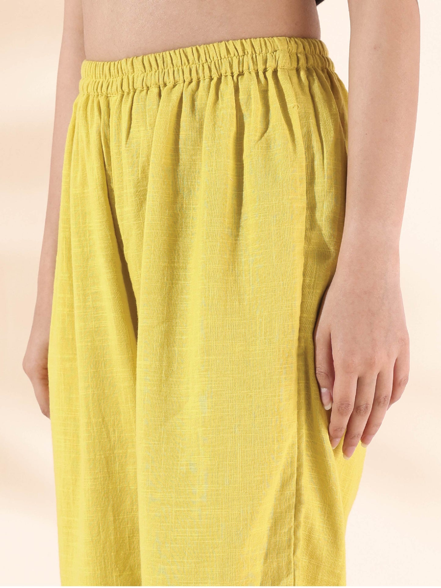 trueBrowns Lime Cotton Sleeveless Co-ord Set - Swadesiicart