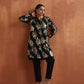 trueBrowns Black Metallic Straight Kurta Co-ord Set - Swadesiicart