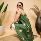 InWeave Women's Green Small Flower One Shoulder Kurta - Swadesiicart