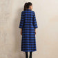 trueBrowns Blue Check Flared Winter Dress | Swadesiicart