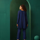 trueBrowns Blue Silk Flared Co-ord Set - Swadesiicart