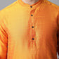 Even Apparels Orange Solid Kurta With Band Collar | Swadesiicart