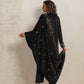 trueBrowns Black Velvet Floral Embroidered Kurta Pant Dupatta Set | Swadesiicart