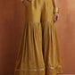 trueBrowns Gold Tissue Sharara Dupatta Set | Swadesiicart