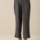 trueBrowns Slate Grey Slub Texture Overlap Pleat Kurta Pant Set | Relove | Swadesiicart