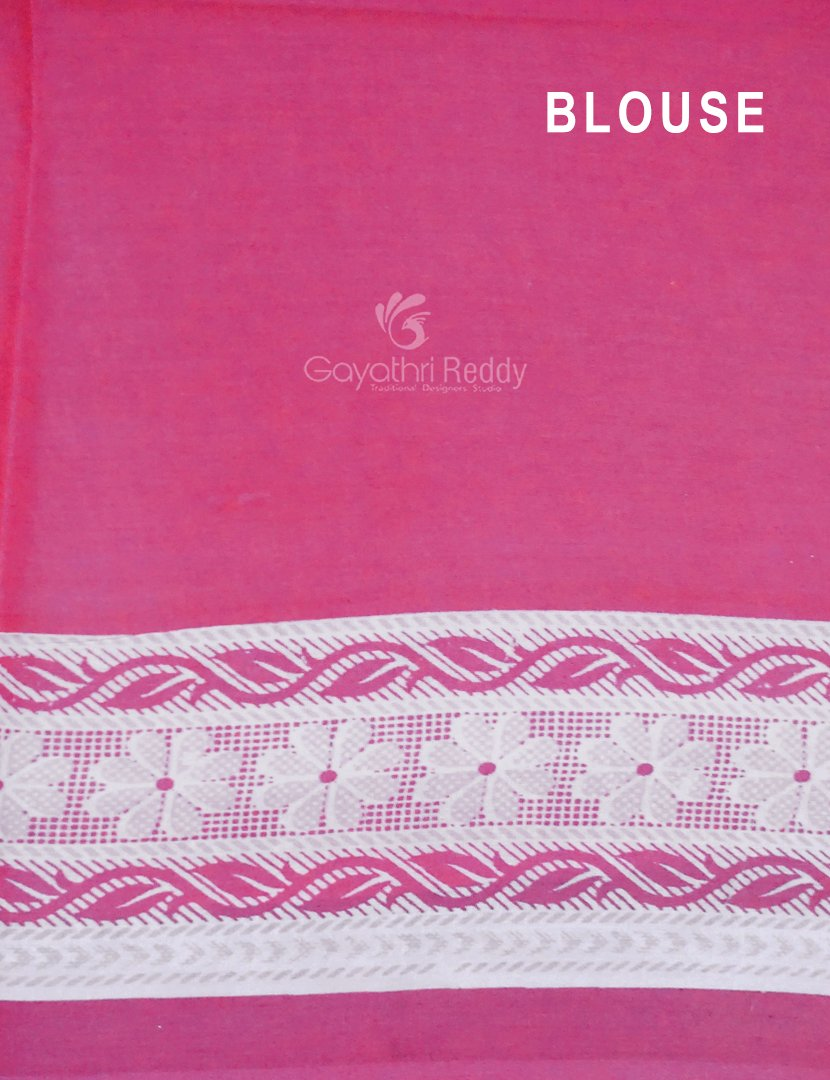 Yellow And Pink Colour Block Print Pure Kota Cotton Saree By Gayathri Reddy Designer Studio | Swadesiicart