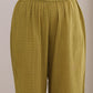 trueBrowns Avacado Green Dobby Flared Slit Kurta Pant Set | Swadesiicart