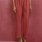 trueBrowns Peach Cotton Dobby Kurta Set | Swadesiicart