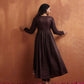 trueBrowns Brown Metallic Flared Anarkali Kurta Set | Swadesiicart