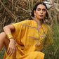 trueBrowns Mustard Cotton Dobby Oversized Dress | Swadesiicart