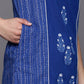 Ahalyaa Women Blue Floral Printed Pure Cotton Kurta with Trousers | Swadesiicart