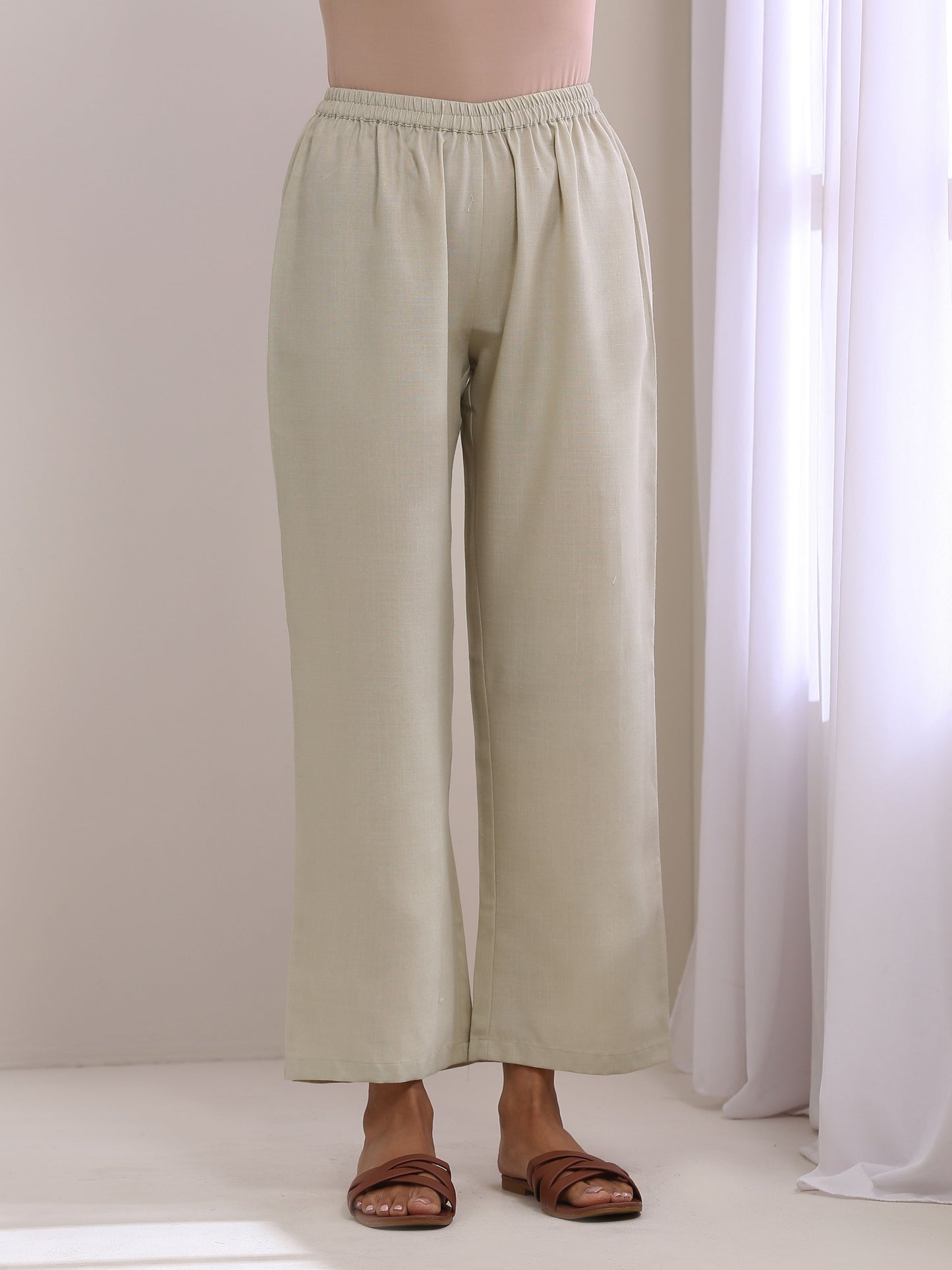 trueBrowns Light Grey Slub Co-Ord Set - Swadesiicart