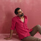 trueBrowns Men's Pink Cotton Shirt | Swadesiicart