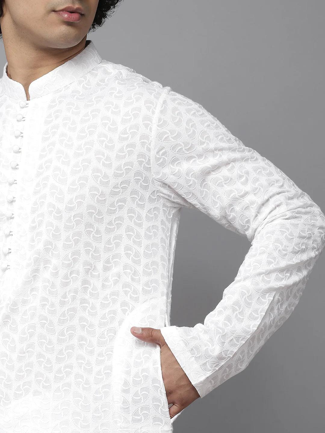 Fabmade Elegant Chikankari Embroidered Straight Kurta | Swadesiicart