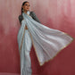trueBrowns Grey Muslin Silk Saree | Swadesiicart