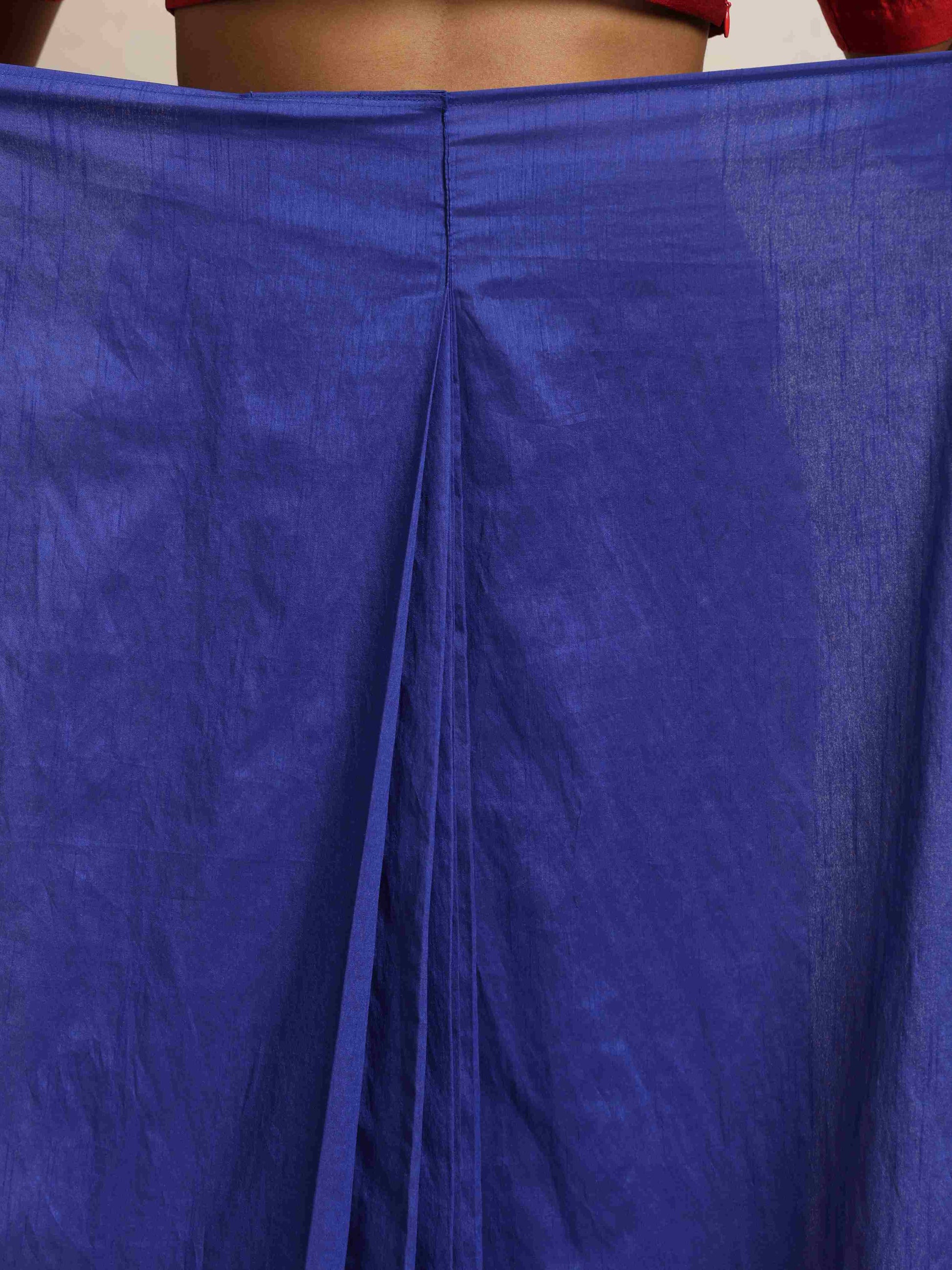 trueBrowns Blue Silk Ready To Wear Saree | Swadesiicart