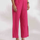 trueBrowns Pink Cotton Print Flared Top Co-ord Set - Swadesiicart