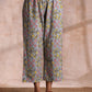 trueBrowns Grey Overall Floral Block Print Cotton Sleeveless Flared Kurta Pant Set | Swadesiicart