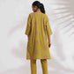 trueBrowns Green Cotton Print Kimono Sleeves Kurta Co-ord Set - Swadesiicart