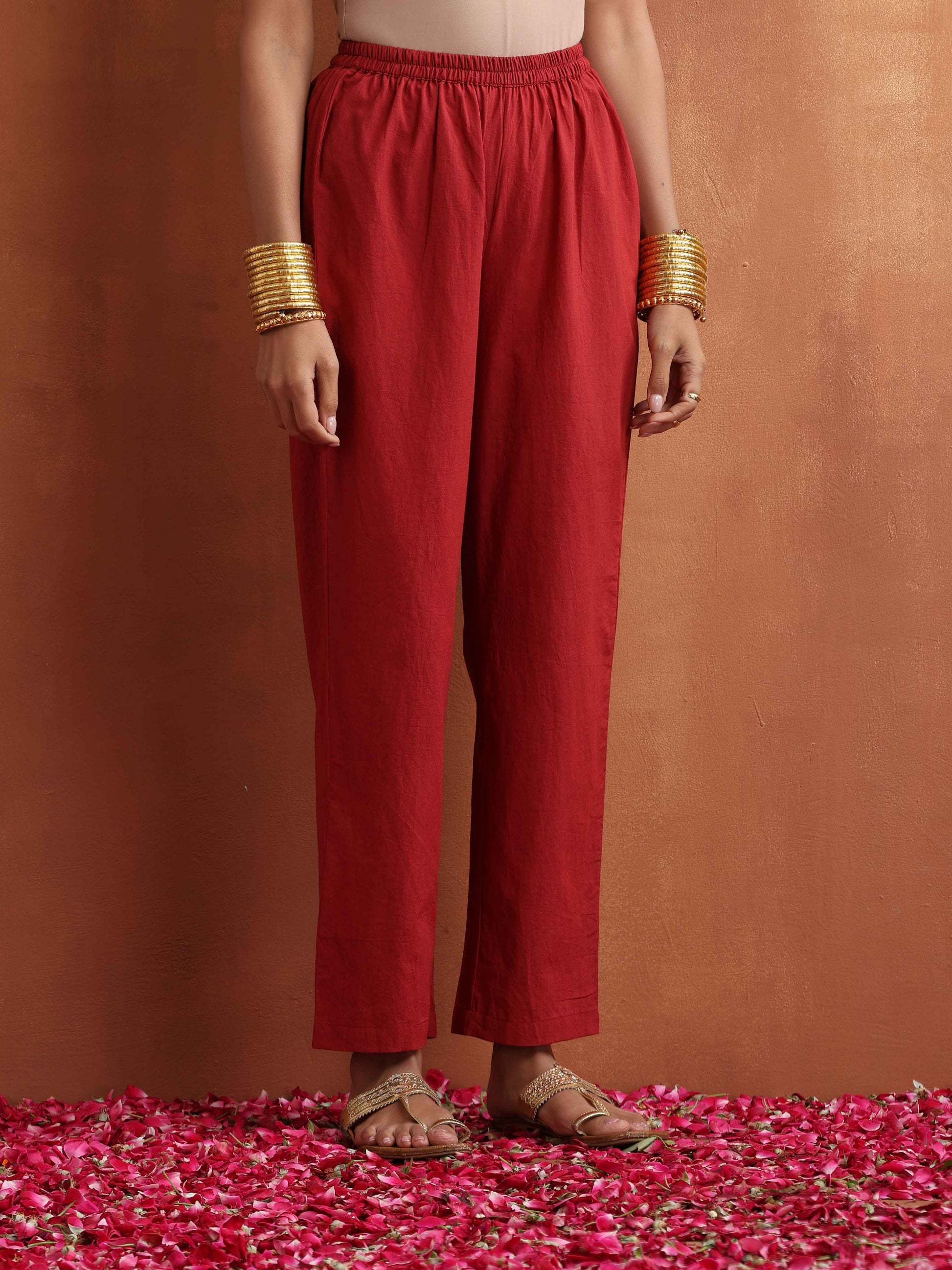 trueBrowns Pink Abstract Print High Slit Kurta Set | Swadesiicart