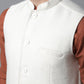Even Apparels Men's White Pure Wool Nehru Jacket | Swadesiicart