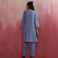 trueBrowns Sky BLue Cotton Kurta Co-ord set - Swadesiicart
