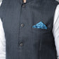 Even Apparels Men's Blue Nehru Jacket With Welt Pockets | Swadesiicart