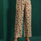 trueBrowns Off white Floral Bunch Muslin Silk Printed Kaftan Gathered Co-ord Set - Swadesiicart