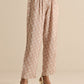trueBrowns Beige White Floral Silk Print Kaftan Pant Set | Swadesiicart