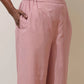 trueBrowns Pink Cotton Linen Co-Ord Set - Swadesiicart