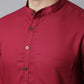 Even Apparels Maroon Pure Cotton Kurta With Band Collar | Swadesiicart
